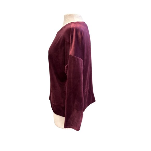 Cable & Gauge Sport Womens Long Sleeve Burgundy Velvet Sweater L/G 94% Polyester - Picture 2 of 9
